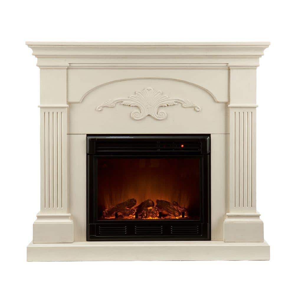 Unbranded Dover 44.75 in. W Electric Fireplace in Ivory