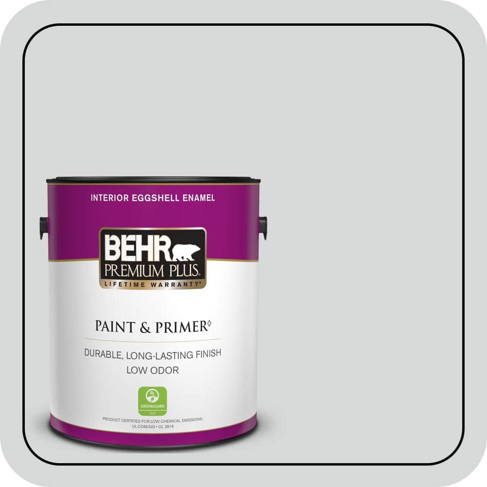 BEHR PREMIUM PLUS 1 gal. #MQ3-25 Gray Shimmer Eggshell Enamel Low Odor Interior Paint & Primer