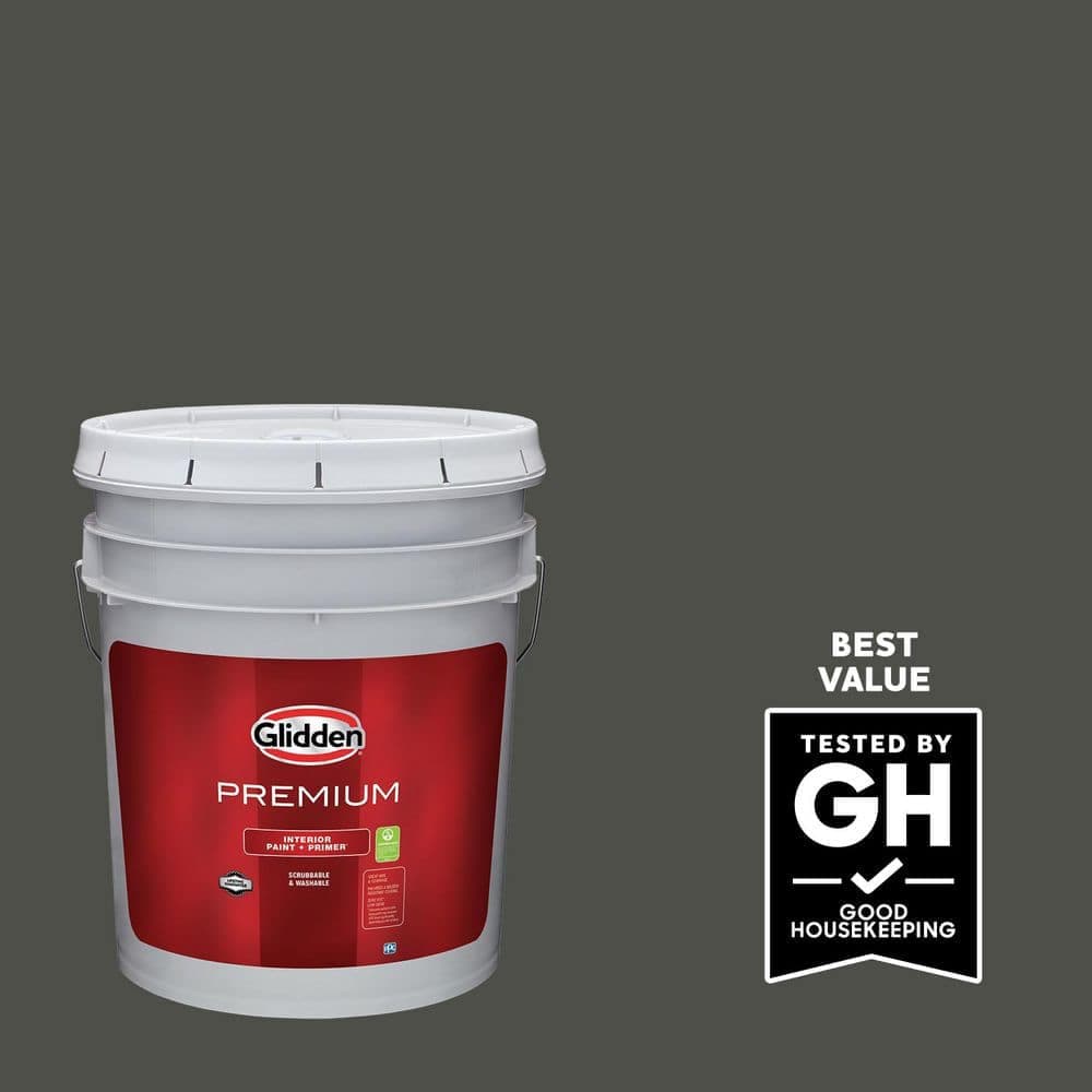 Glidden Premium 5-gal. Licorice PPG1009-7 Semi-Gloss Interior Latex Paint