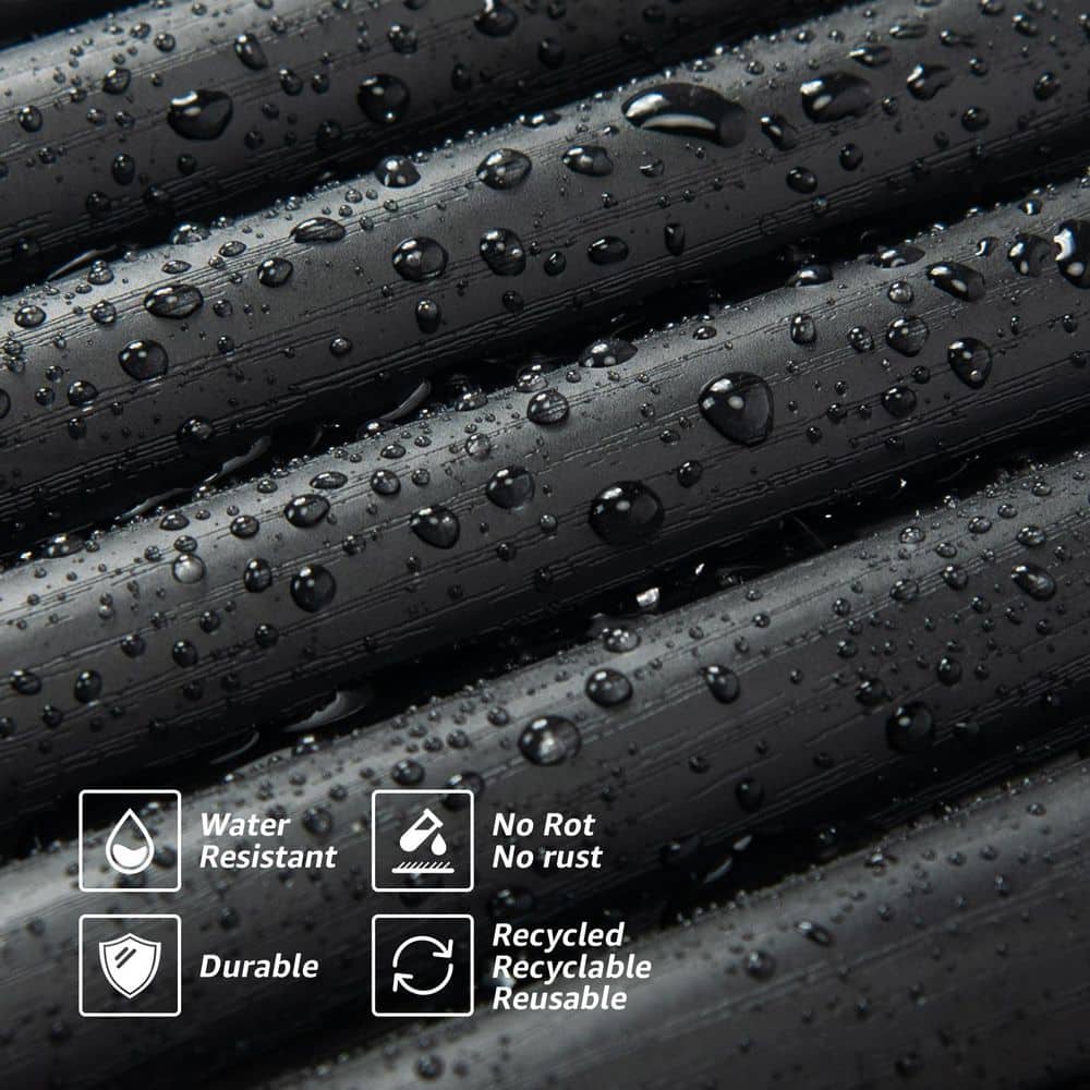 Art3dwallpanels Rounded Fluted Matte Black 8-1/2 ft. x 1/2 ft. x 2/3in. Solid Wood Decorative Slat Wall Paneling,4-Pack (16 sq. ft./Box) (3)