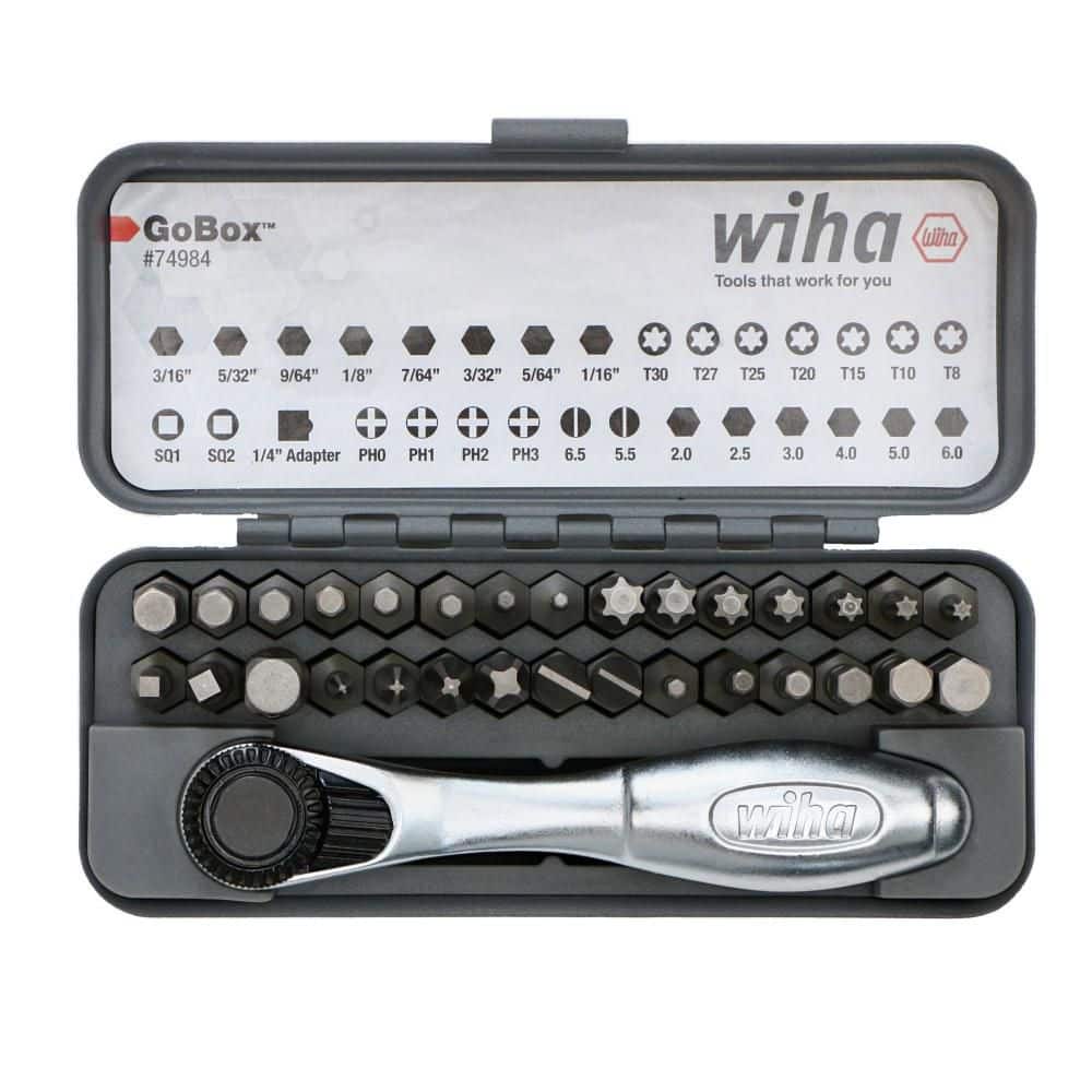 Wiha GoBox Standard Bit Screwdriver with Mini Ratchet (32-Piece)