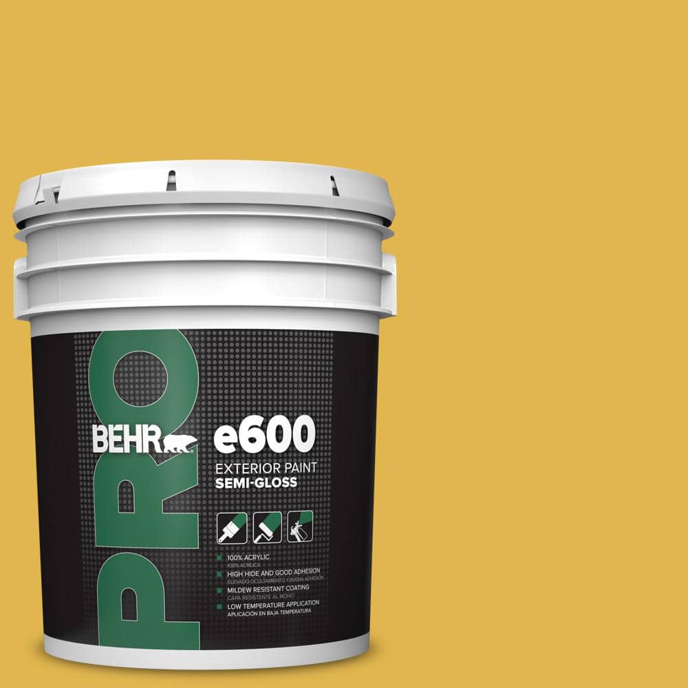 BEHR PRO 5 gal. #360D-6 Yellow Gold Semi-Gloss Exterior Paint