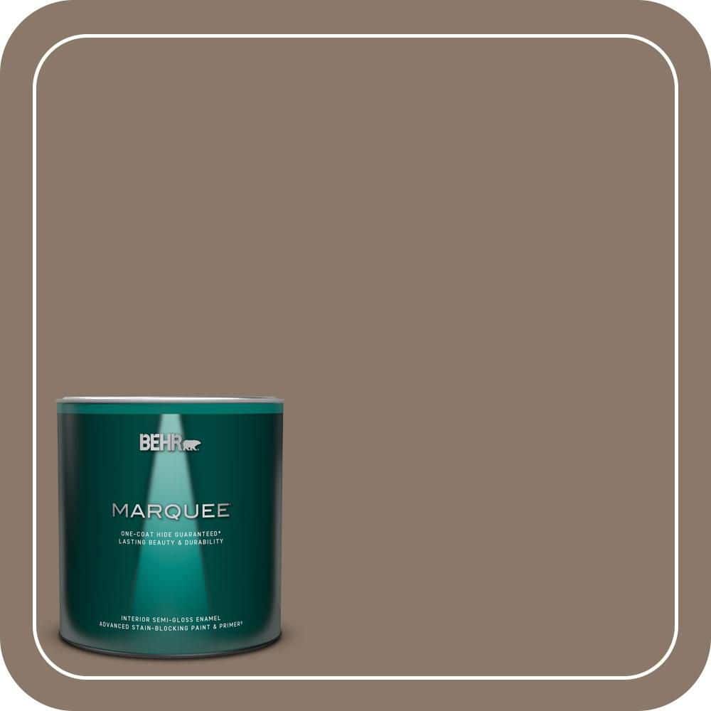BEHR MARQUEE 1 qt. #N210-5 Caffeine Semi-Gloss Enamel Interior Paint & Primer