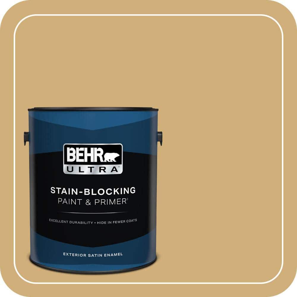 BEHR ULTRA 1 gal. #PPU6-15 Romanesque Gold Satin Enamel Exterior Paint & Primer