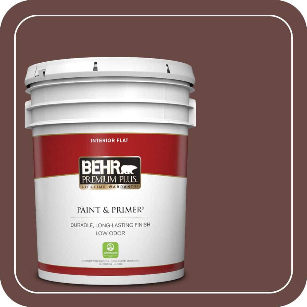 BEHR PREMIUM PLUS 5 gal. #700B-7 Wild Manzanita Flat Low Odor Interior Paint & Primer
