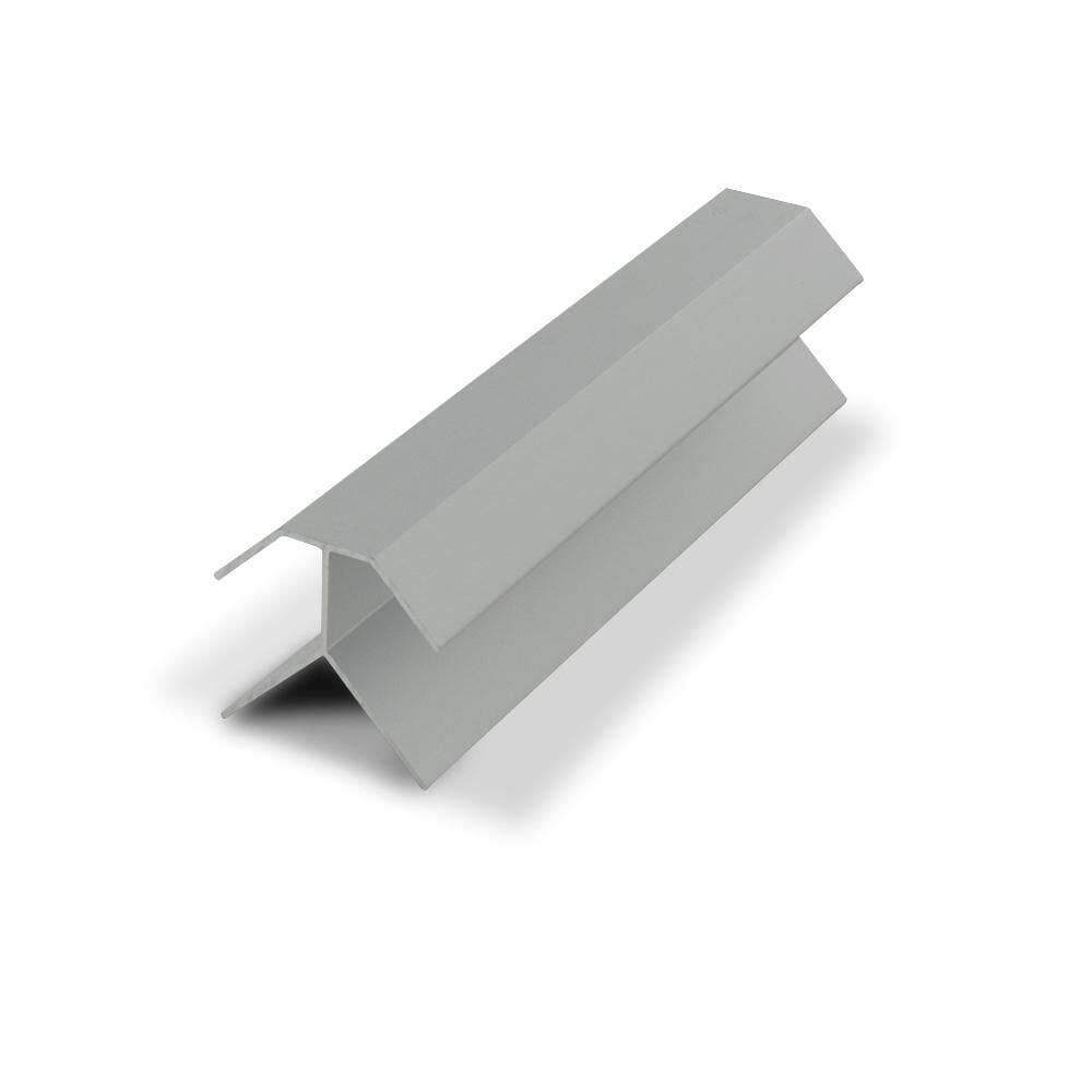 Outwater 0.754 in. D x 0.754 in. W x 72 in. L Finished Clear Anodized Satin Aluminum Corner Moulding Fits 3/4 in. Boards(18-Pack) (1)