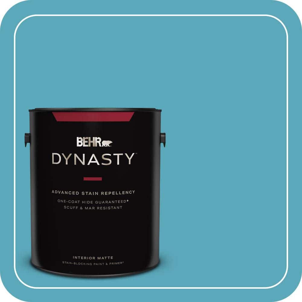 BEHR DYNASTY 1 gal. #T15-11 Sonic Blue Matte Interior Stain-Blocking Paint & Primer
