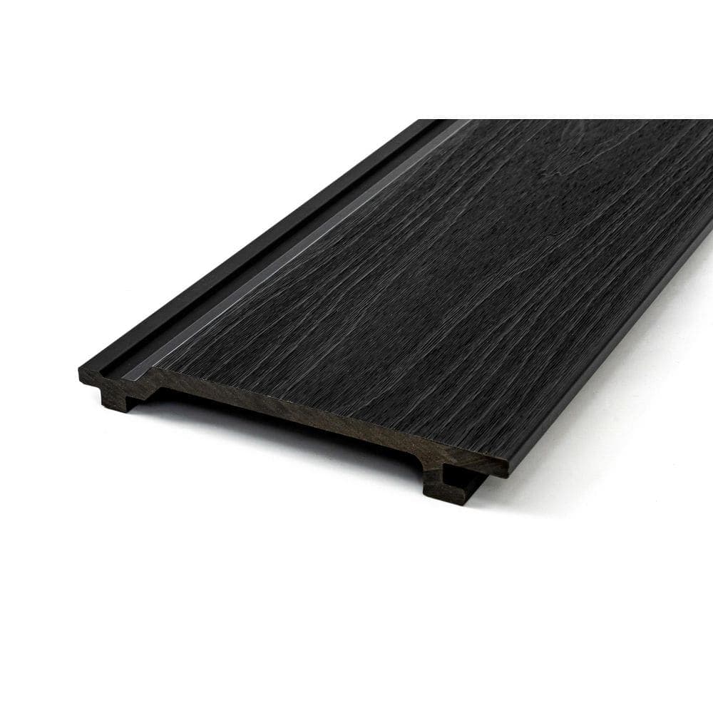 Ejoy 6.14 in. W x 94.49 in. L Charcoal Slate Shiplap Composite Siding Pack of 4pc (3)