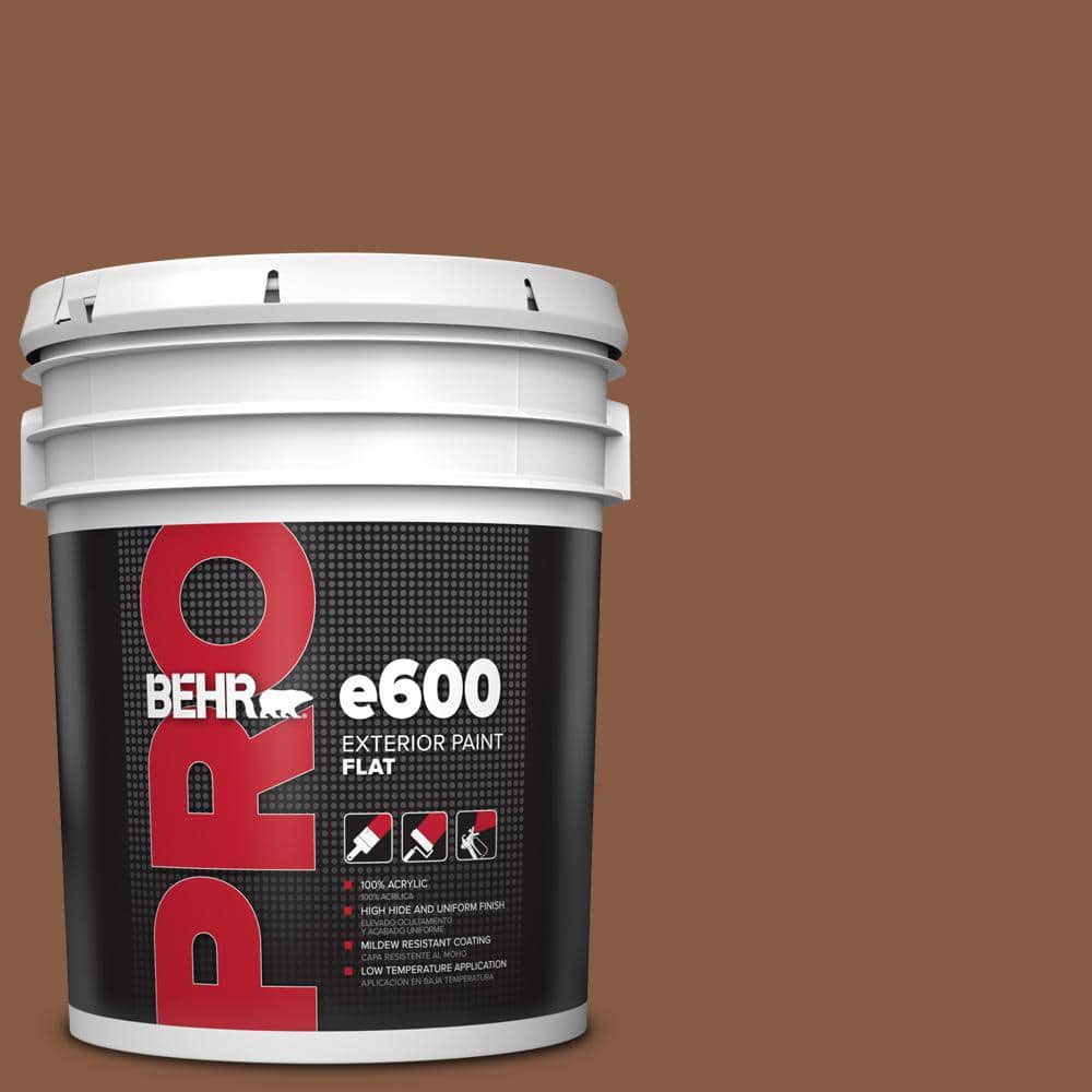BEHR PRO 5 gal. #ICC-80 Cinnamon Spice Flat Exterior Paint