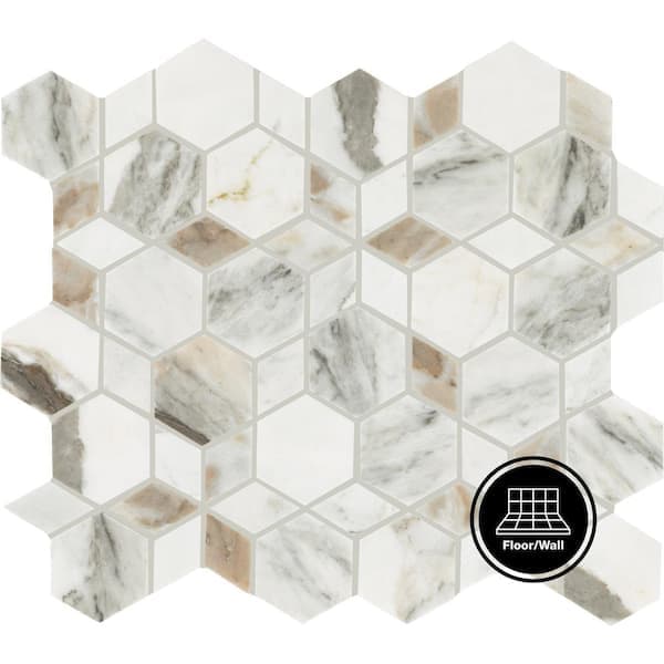 Daltile Stone Decor Luna 11 in. x 13 in. Marble Starpoint Mosaic Tile (0.83 sq. ft./each)