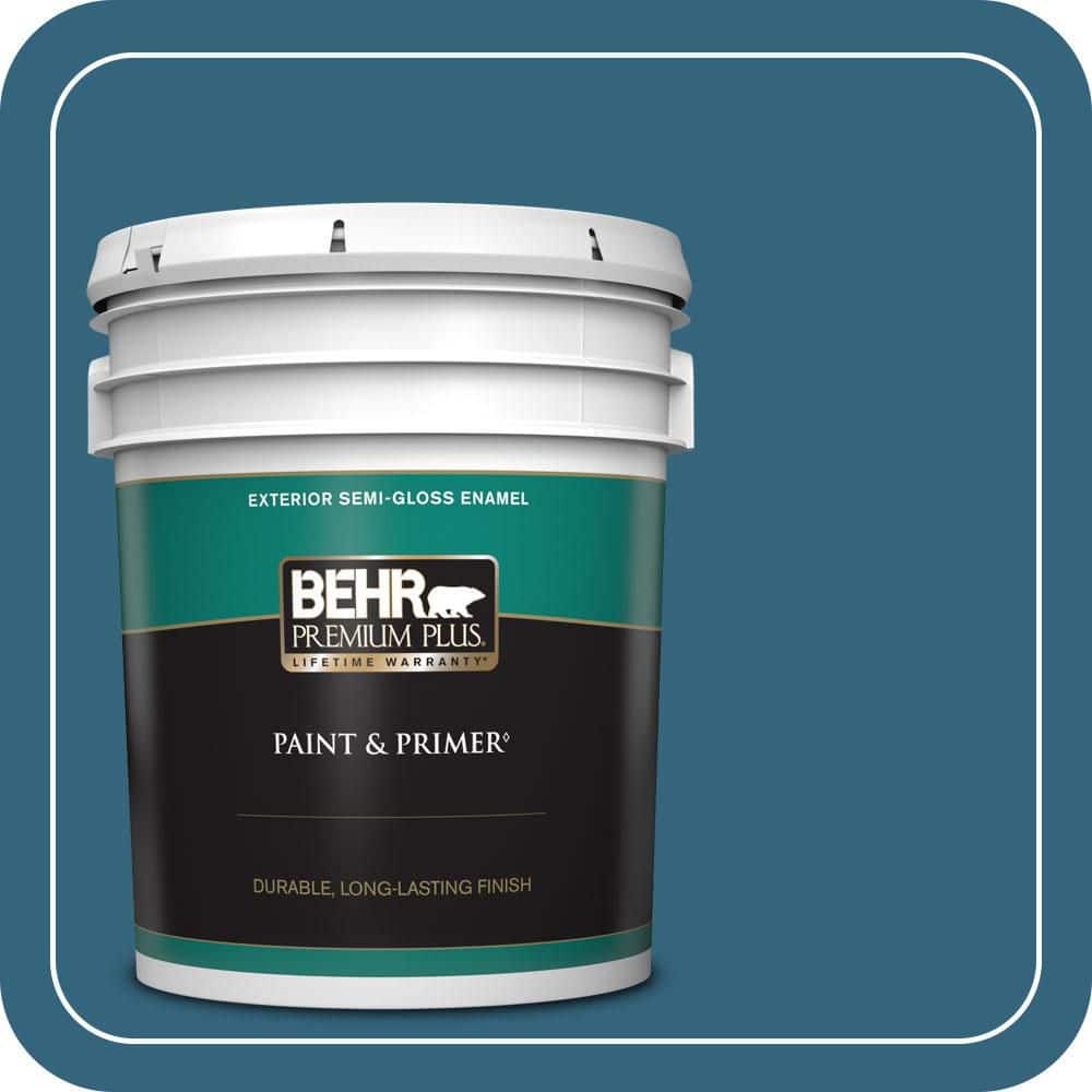 BEHR PREMIUM PLUS 5 gal. #550D-7 Southern Evening Semi-Gloss Enamel Exterior Paint & Primer