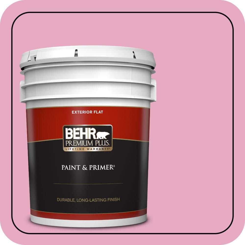 BEHR PREMIUM PLUS 5 gal. #P130-3 Little Princess Flat Exterior Paint & Primer
