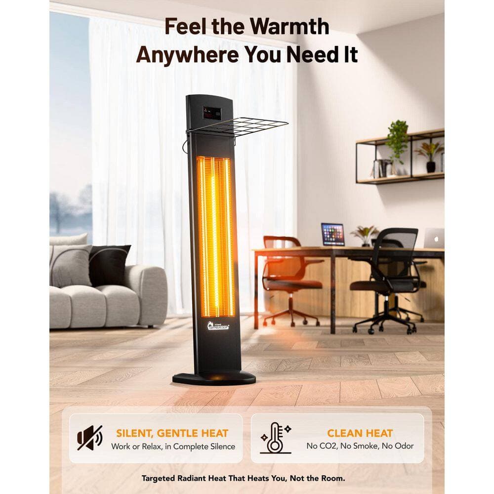 Dr Infrared Heater 1500W Black Electric Infrared Tower Radiant Infrared Space Heater (Freestanding/Mountable) DR-298 (2)