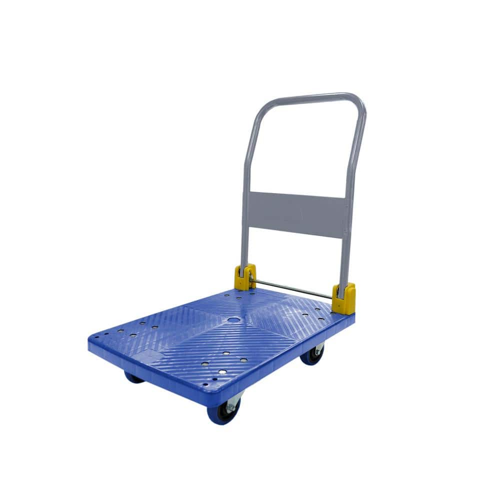 Tatayosi 440 lbs. Weight Capacity Foldable Platform Push Hand Truck Cart, Blue