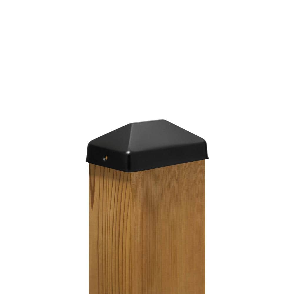 Protectyte 4 in. x 6 in. Black Stainless Steel Pyramid Post Cap (2)