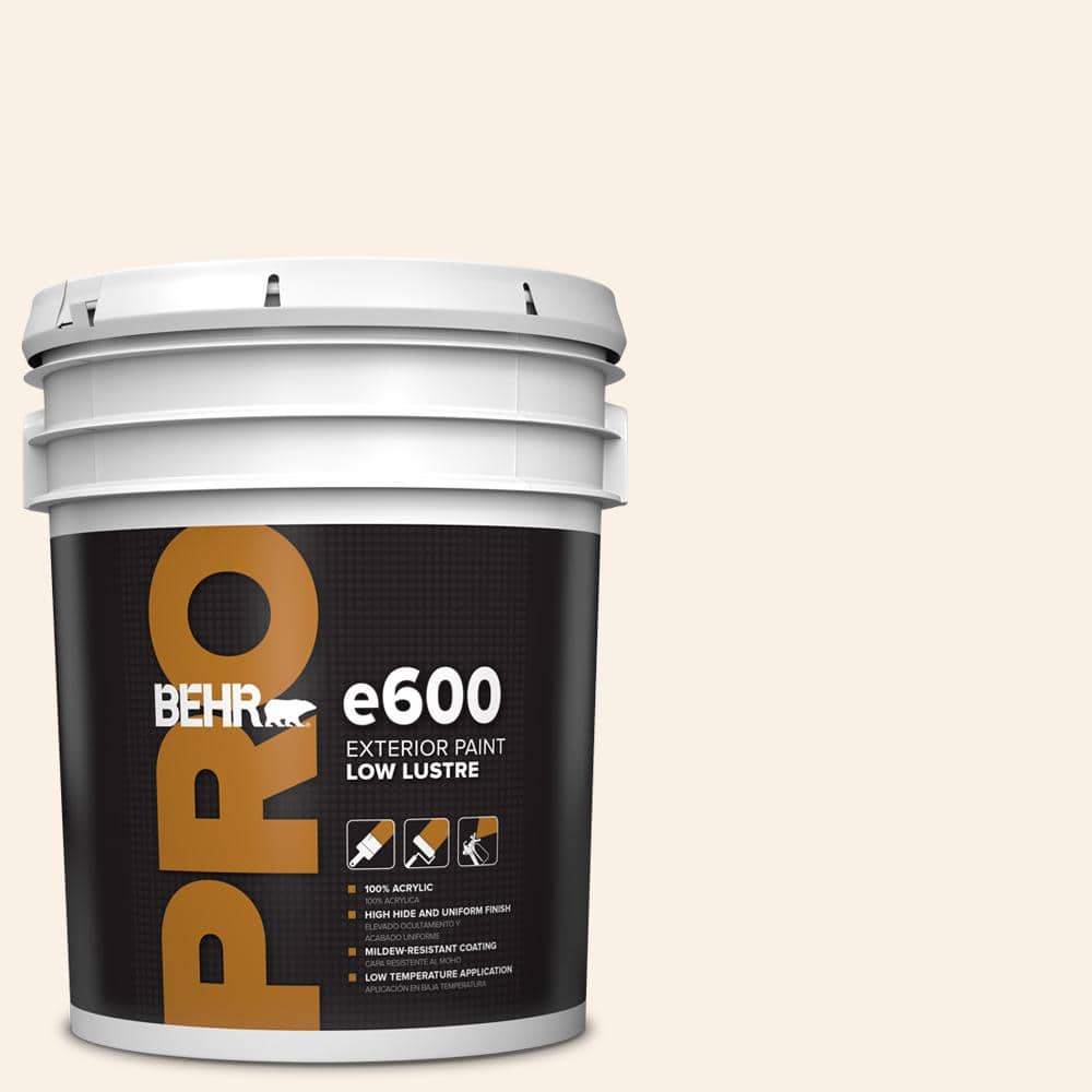 BEHR PRO 5 gal. #PWN-34 White Luxury Low Luster Exterior Paint