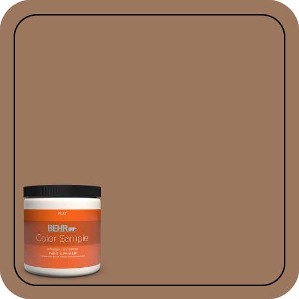 BEHR PREMIUM PLUS 8 oz. #S220-6 Baked Sienna Flat Interior/Exterior Paint & Primer Color Sample (2)