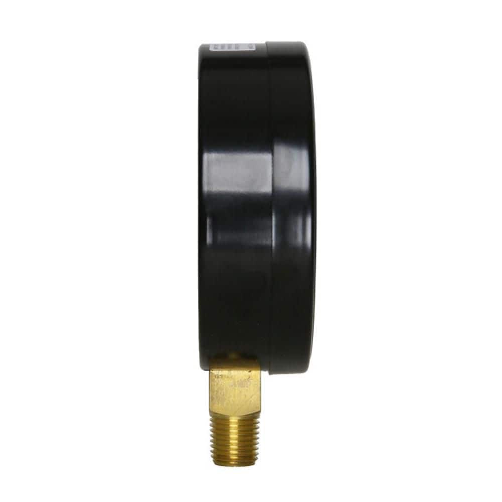 JONES STEPHENS 100 PSI Pressure Gauge with 3-1/2 in. Face and 1/4 in. MIP Brass Connection (2)