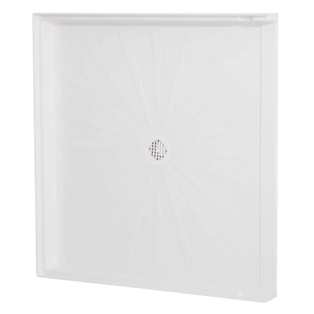 Unbranded CareGiver 37 in. x 39 in. Single Threshold Transfer Shower Floor in White (1)