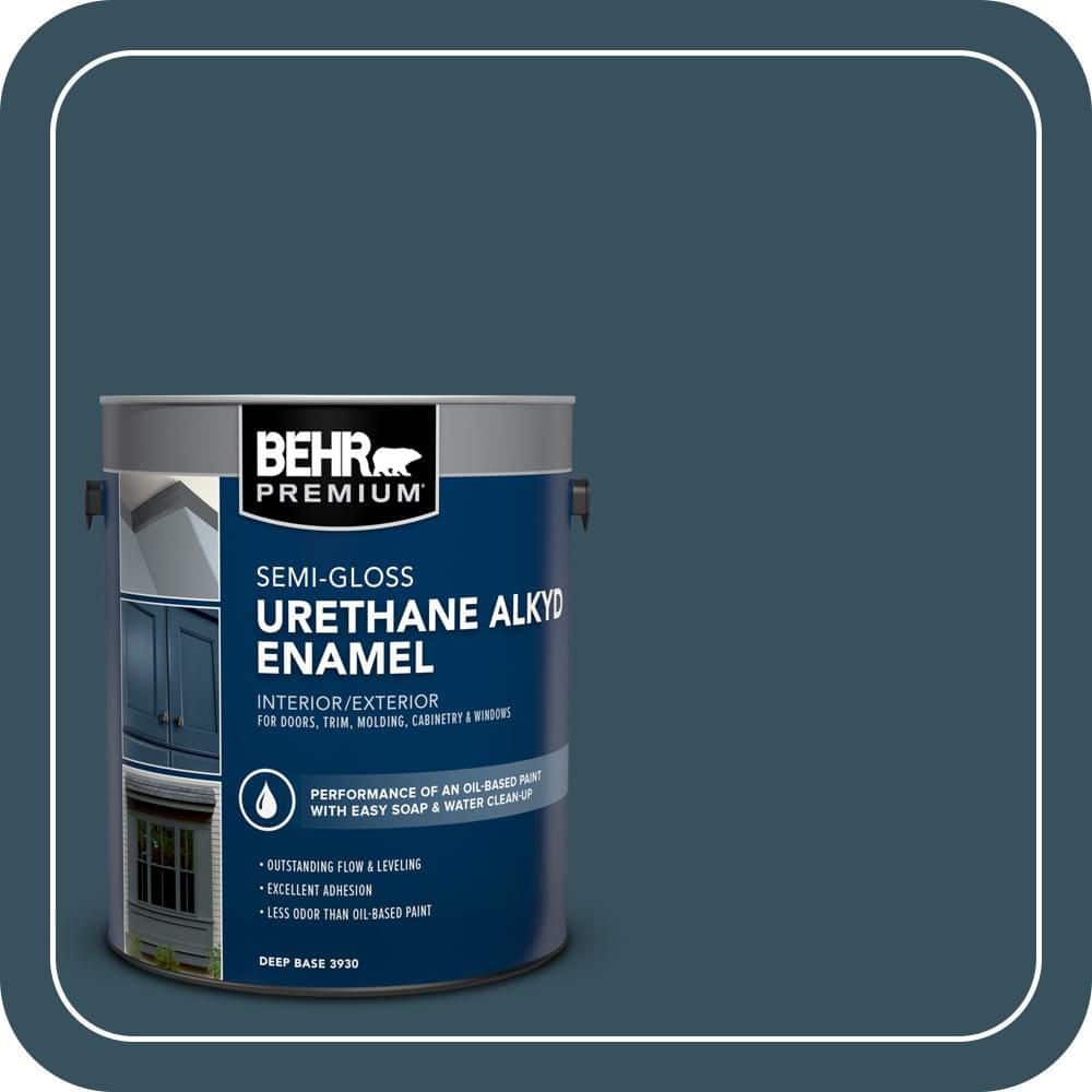 BEHR PREMIUM 1 gal. #PPU13-20 Restless Sea Urethane Alkyd Semi-Gloss Enamel Interior/Exterior Paint (1)