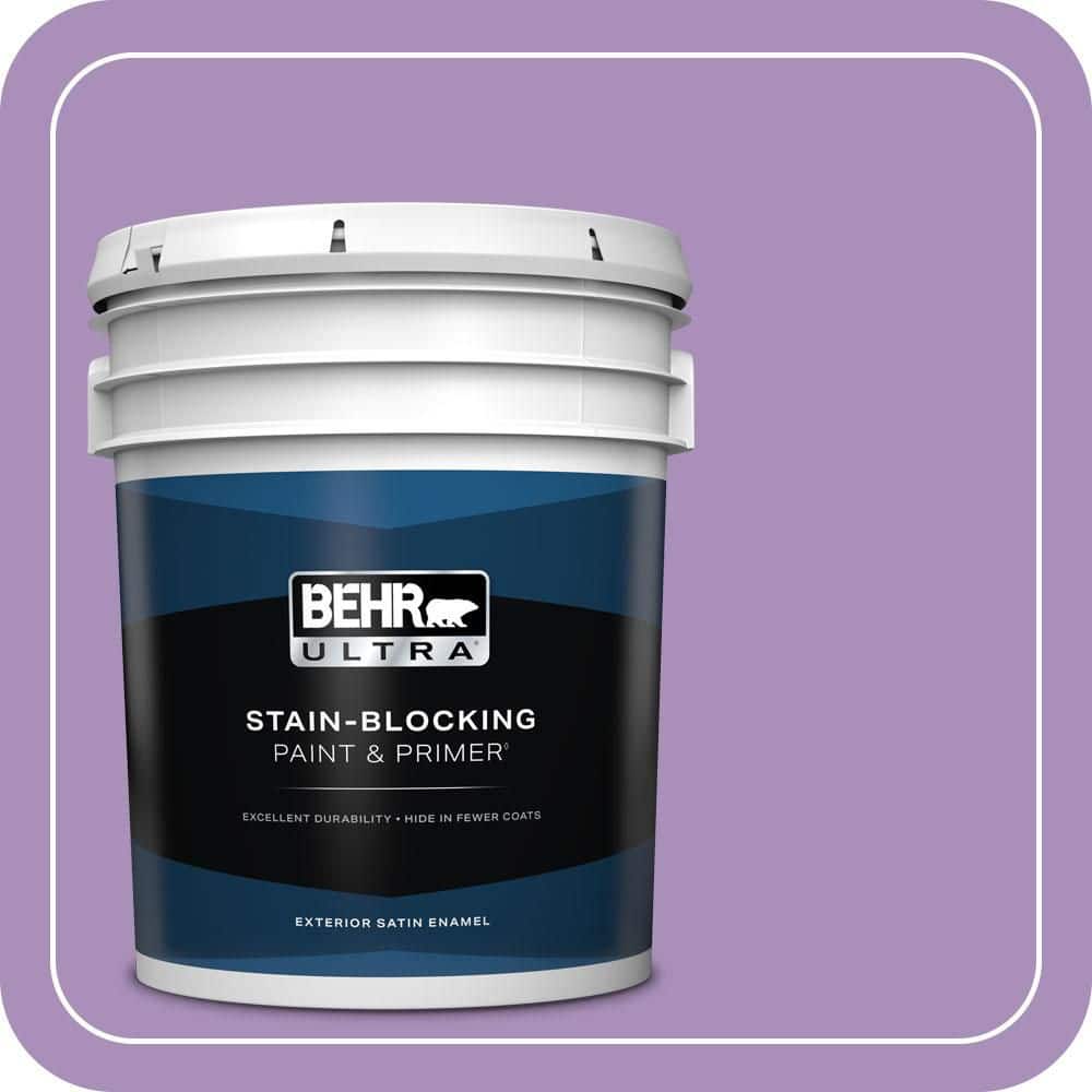BEHR ULTRA 5 gal. #650B-5 Garden Pansy Satin Enamel Exterior Paint & Primer