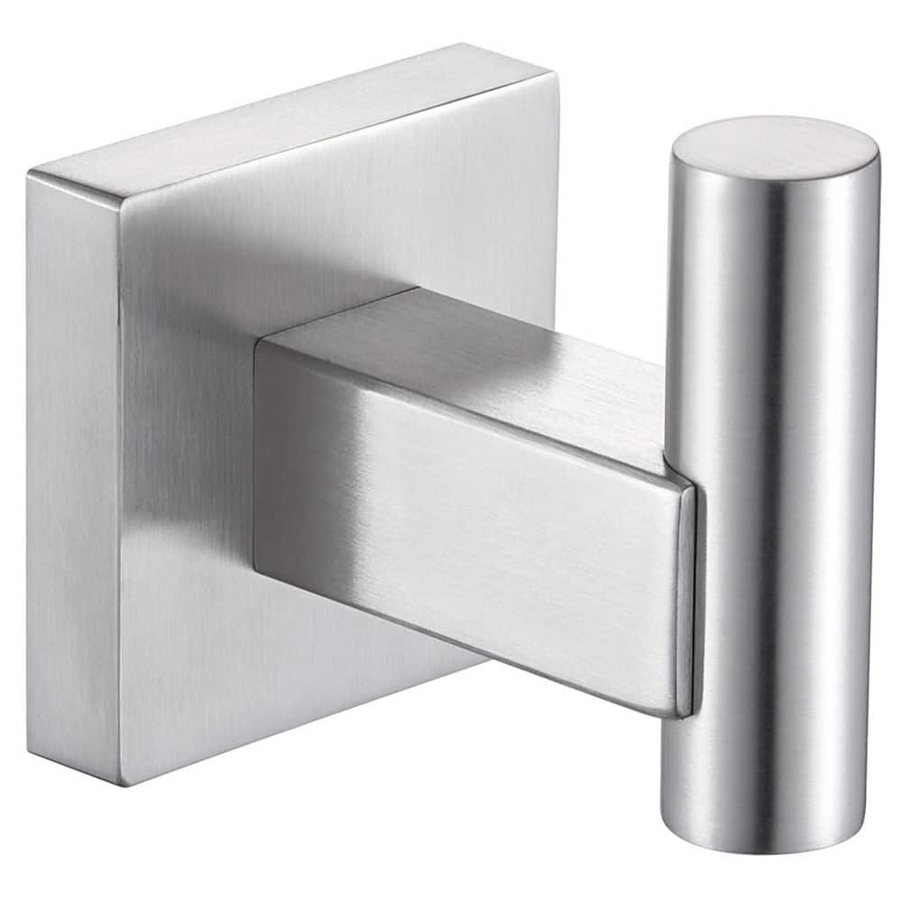 KHKFY J-Hook Brushed Nickel Wall Hook with SUS304 Stainless Steel Construction for Towels, Robes and Coats (1)