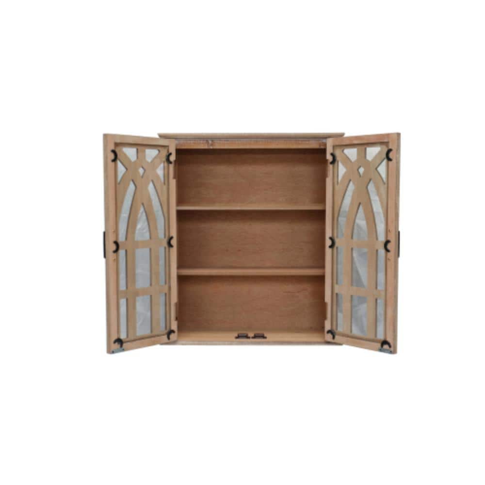Unbranded 21.26 in. W x 8.46 in. D x 24.61 in. H Bathroom Light Brown Linen Cabinet