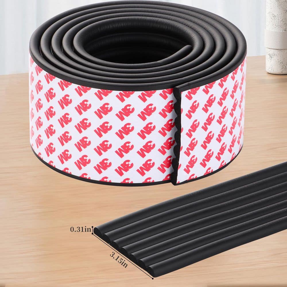 xinyoec 3.15 in. x 16.4 ft. Black Widen Edge Corner Protector with Adhesive Backing, Composite NBR Drywall Corner Bead (2)