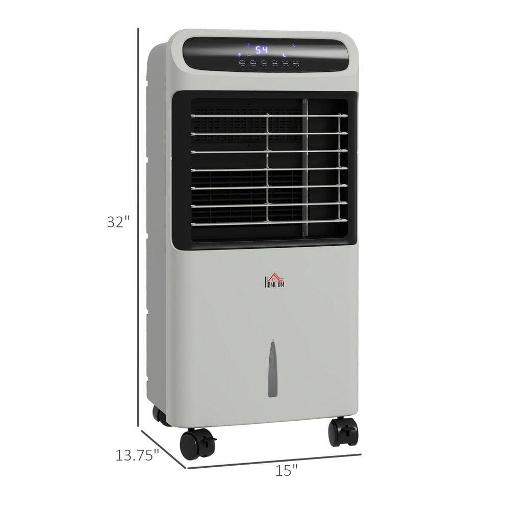 Tahanbath 200 CFM 32 in. Evaporative Air Cooler 3.2 Gal. Tank, 60° Oscillation, 3-in-1 Cooling with 12 H Timer and Remote-Gray (3)