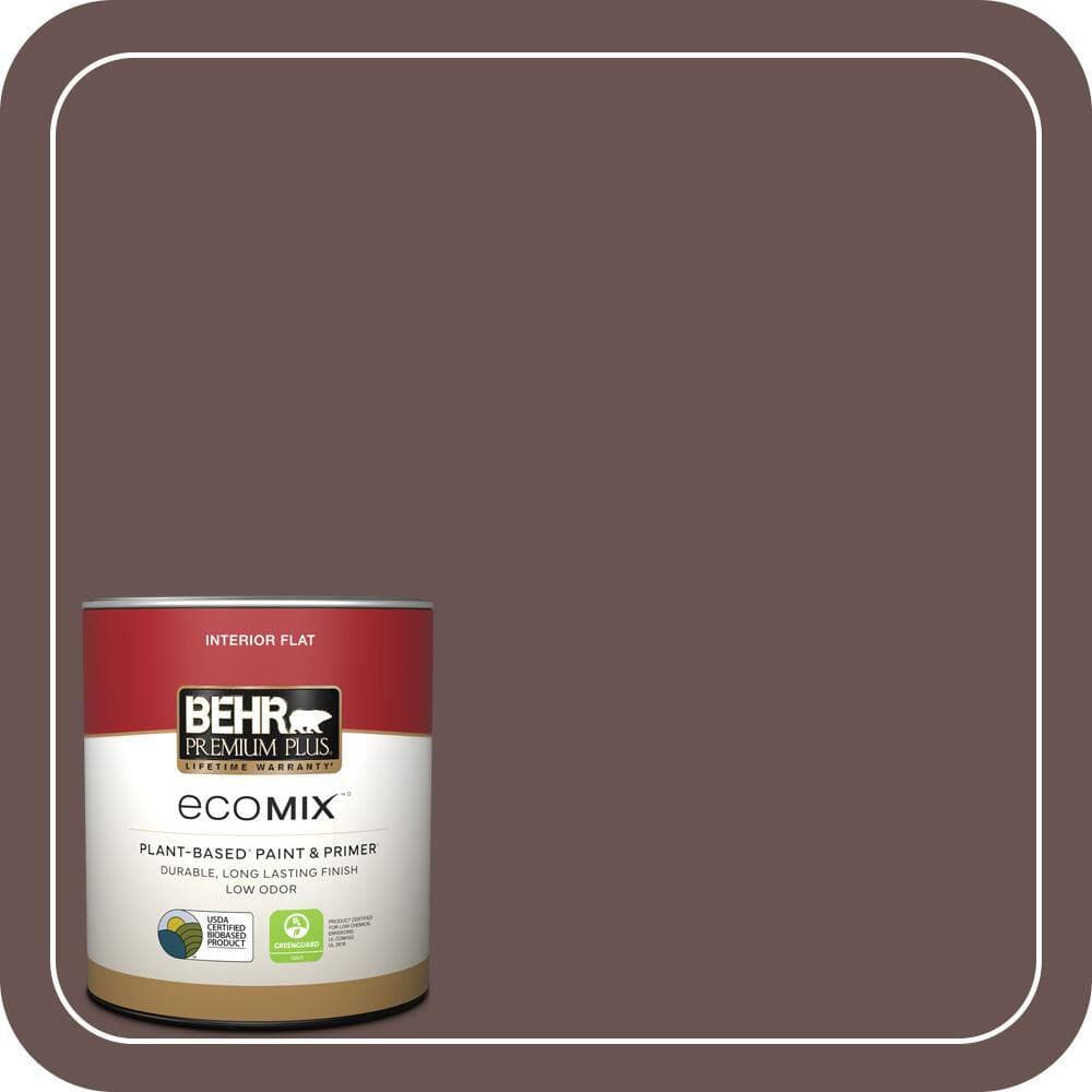 BEHR PREMIUM PLUS 1 qt. #MQ1-42 Briar Wood Flat EcoMix Plant-Based Interior Paint & Primer (1)