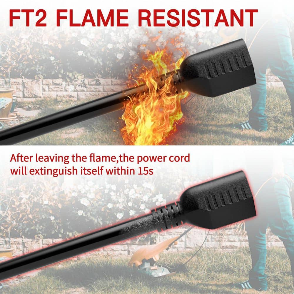 Unbranded 50 ft. 1625 Watt 16AWG 1-Conductor SJTW Outdoor Extension Cord Waterproof Weatherproof Flame Retardant Black Lighted End (3)