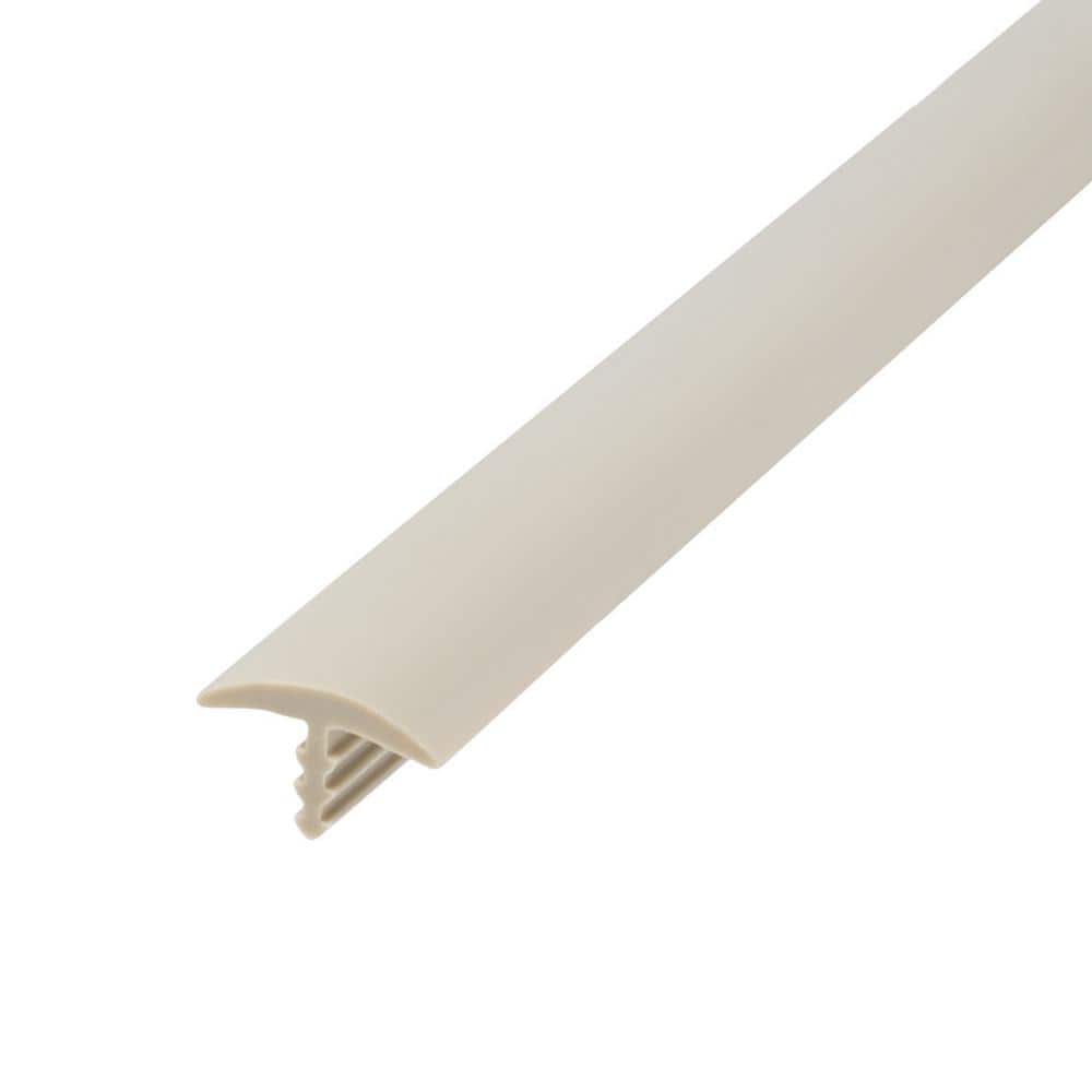 Outwater 1/2 in. Putty Grey Flexible Polyethylene Center Barb Hobbyist Pack Bumper Tee Moulding Edging 25 ft. long Coil (1)