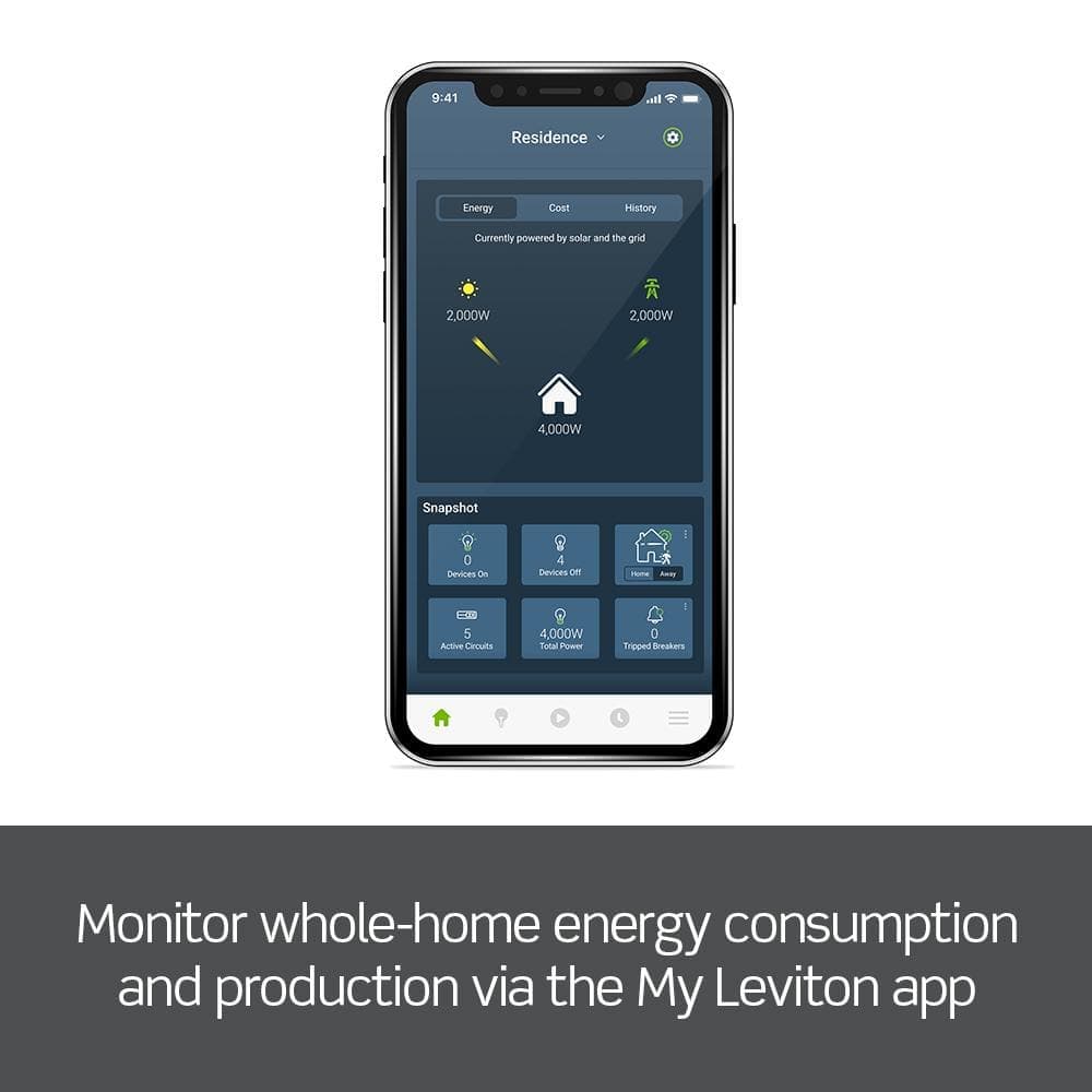 Leviton 2nd Gen Load Center Wifi Data Hub, Whole Home Energy Monitor with 1-Pair of CTs LWHEM-2R (2)