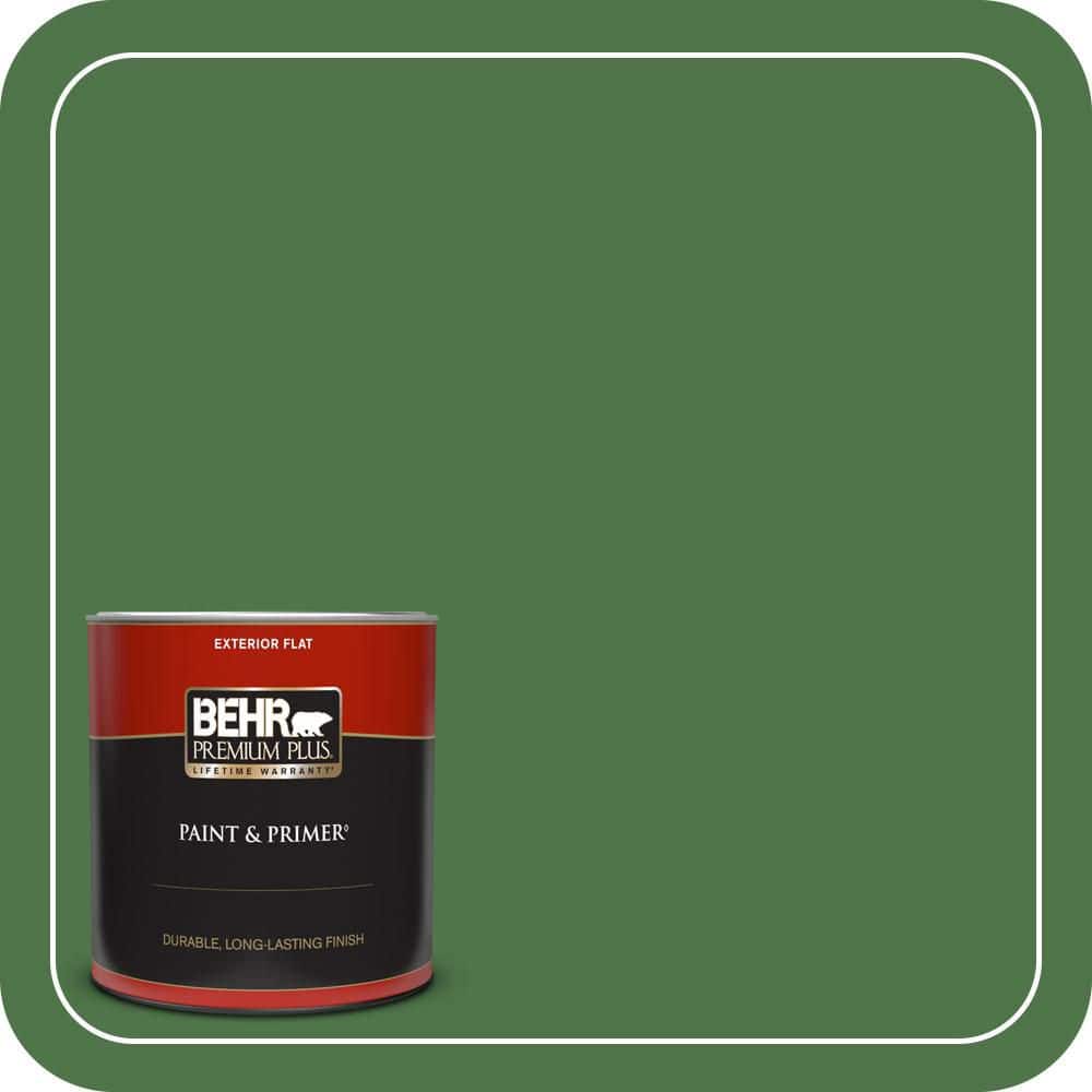 BEHR PREMIUM PLUS 1 qt. #MQ4-49 Emerald Forest Flat Exterior Paint & Primer