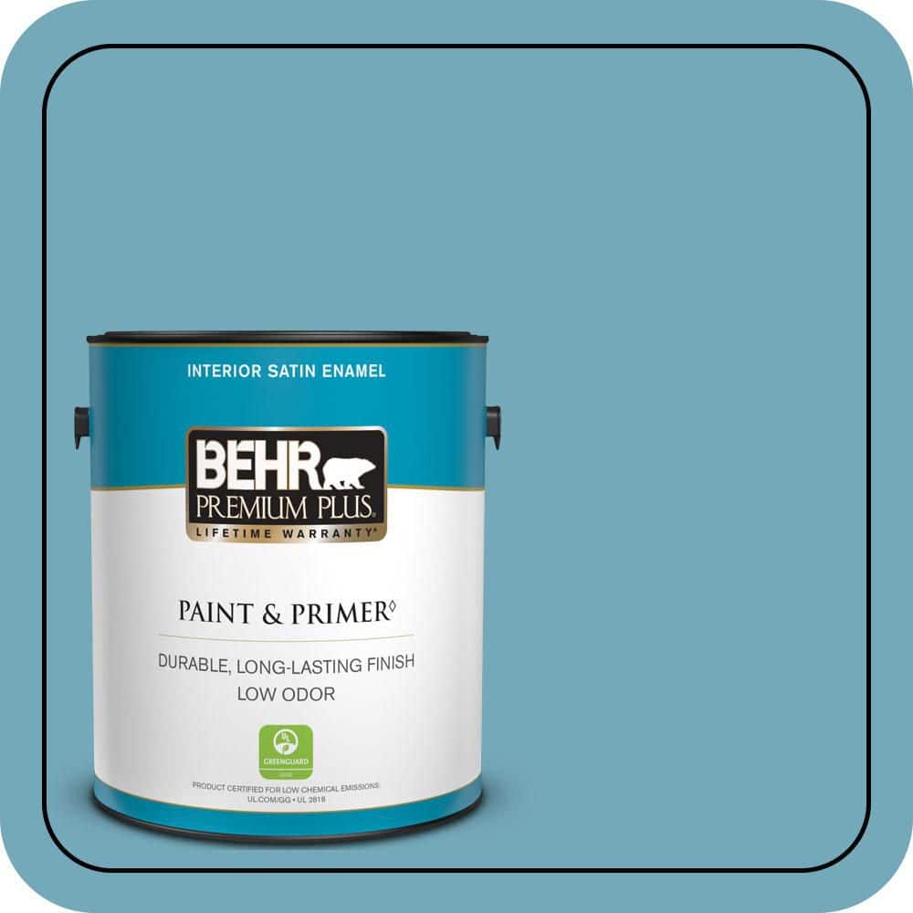 BEHR PREMIUM PLUS 1 gal. #S460-4 Snowboard Satin Enamel Low Odor Interior Paint & Primer