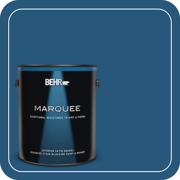 BEHR MARQUEE 1 gal. #S-H-560 Royal Breeze Satin Enamel Exterior Paint & Primer (2)