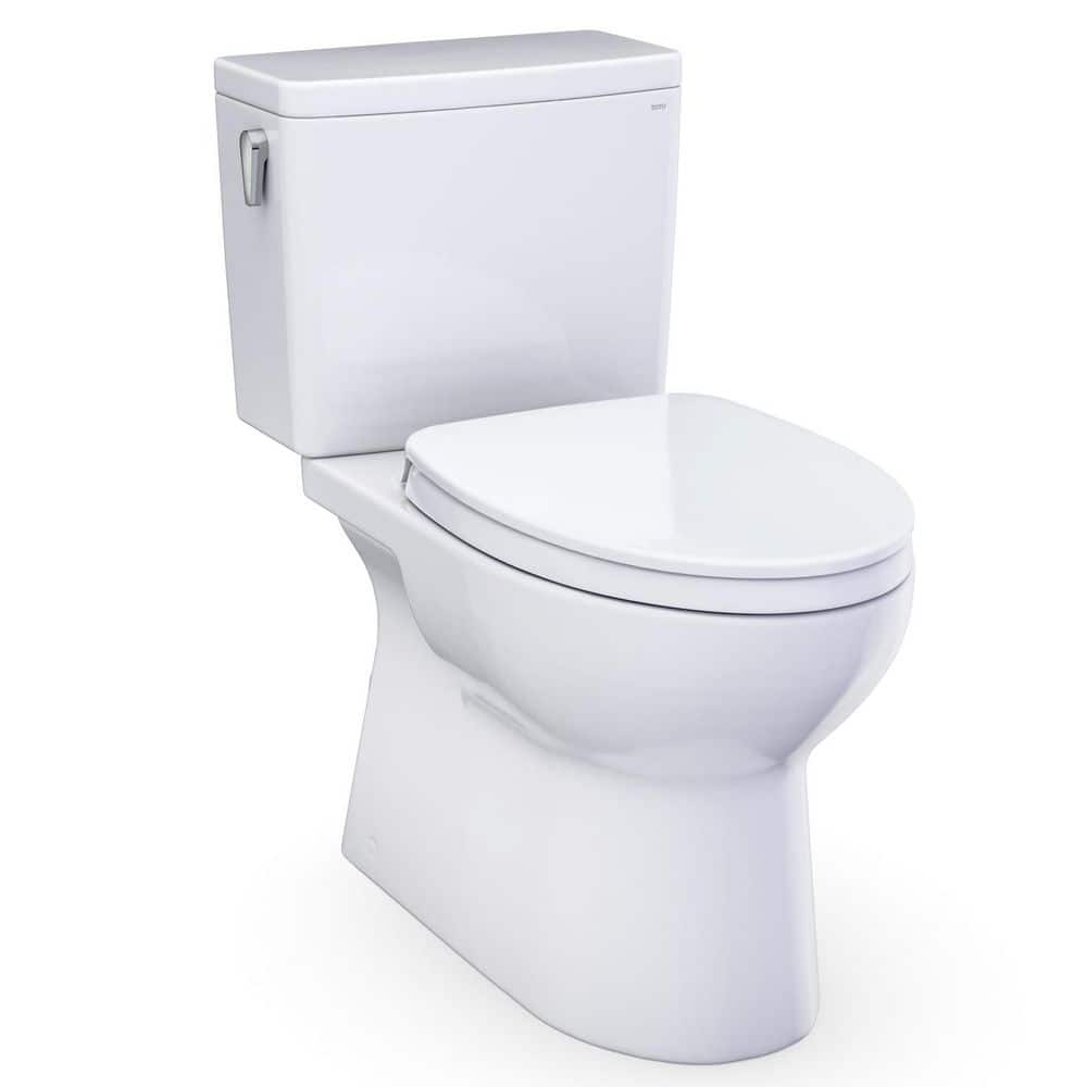 TOTO Glaston 12 in. Rough In 2-Piece 1.28 GPF Single Flush Elongated Toilet in Cotton White, SoftClose Seat Included (1)