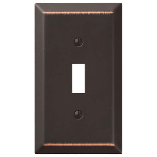 Hampton Bay Metallic 1 Gang Toggle Steel Wall Plate - Aged Bronze (2)