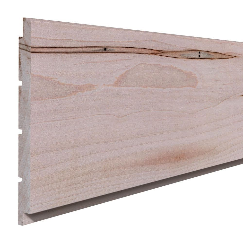 Ornamental Mouldings 0.4375 in. T x 5 in. W x 7.66 ft. L Unfinished Ambrosia Maple Wood Shiplap (1)