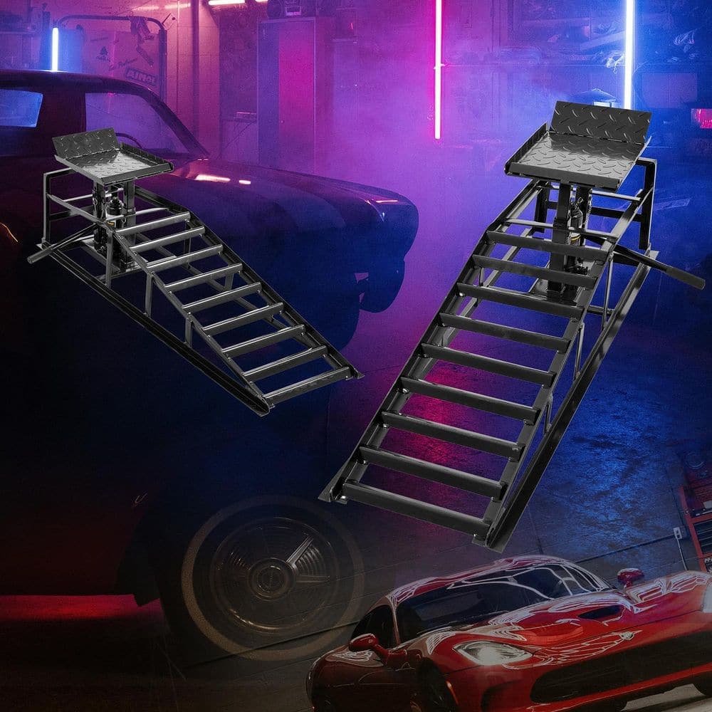 maocao hoom 5 Ton Auto Car Truck Service Ramps Lifts Garage Car Lift Hydraulic Ramps Hydraulic Lift Repair Frame Lift (2-Pack) (2)