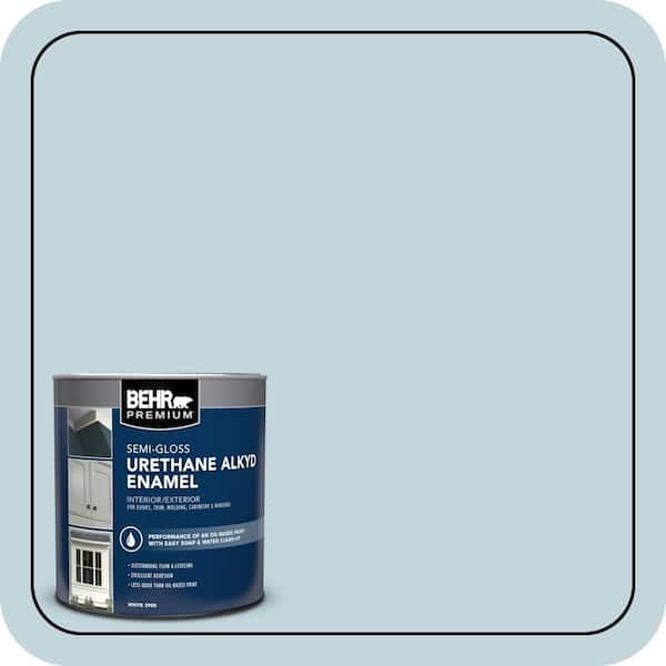 BEHR PREMIUM 1 qt. #S470-1 Cloudy Sky Semi-Gloss Enamel Urethane Alkyd Interior/Exterior Paint (2)