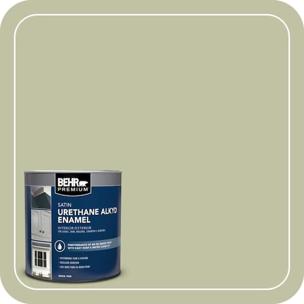 BEHR PREMIUM 1 qt. #AE-32 Foothills Satin Enamel Urethane Alkyd Interior/Exterior Paint (2)