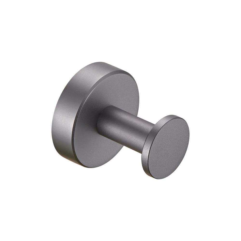 Tahanbath 2-Piece Wall-Mounted Bathroom Knob Robe/Towel Hook in Gun Gray (1)