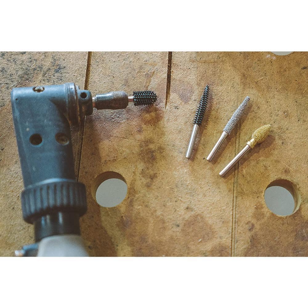 KUTZALL Flame Burr, 1/8 in. Shaft, Head Diameter 1/4 in. x Head Length 1/2 in., Tungsten Carbide Teeth, Fine (3)