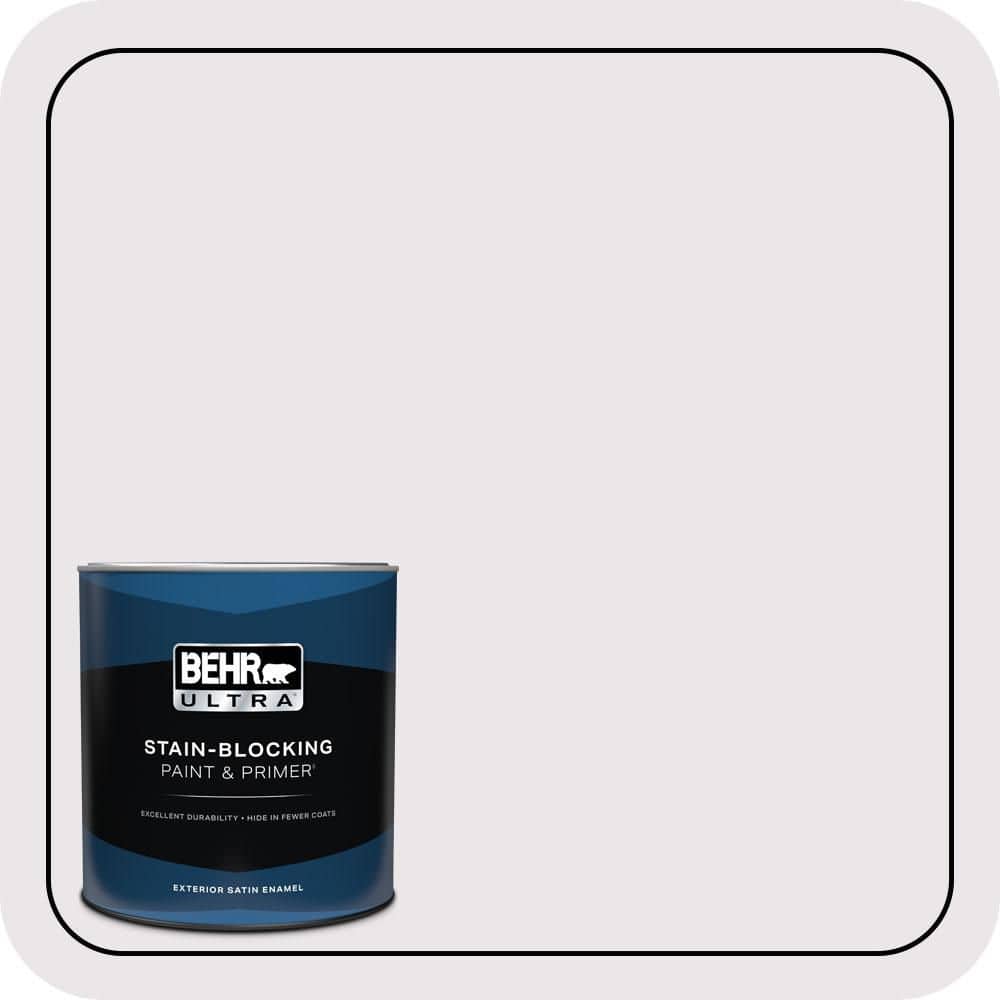 BEHR ULTRA 1 qt. #PR-W03 Melodic White Satin Enamel Exterior Paint & Primer
