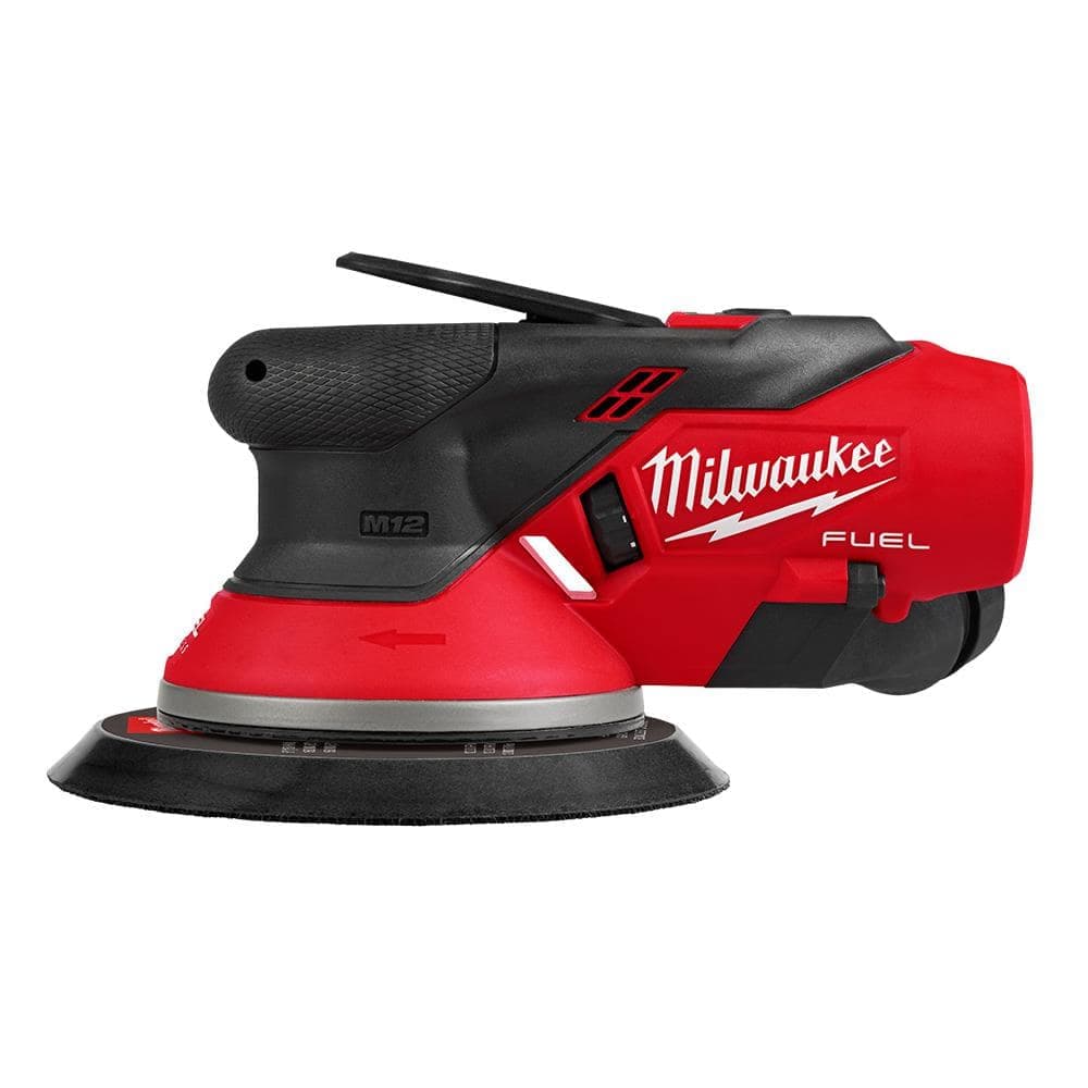 Milwaukee M12 FUEL 12-Volt Li-Ion Brushless Cordless 6 in. Random Orbital Sander Kit (3/32 in) w M12 XC 5.0Ah & CP 2.5Ah Batteries (1)