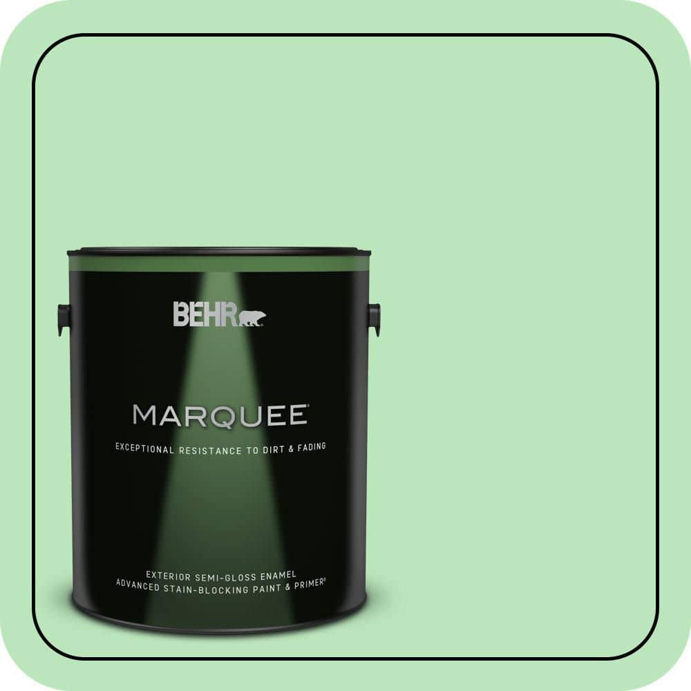 BEHR MARQUEE 1 gal. #P390-3 Mint Parfait Semi-Gloss Enamel Exterior Paint & Primer