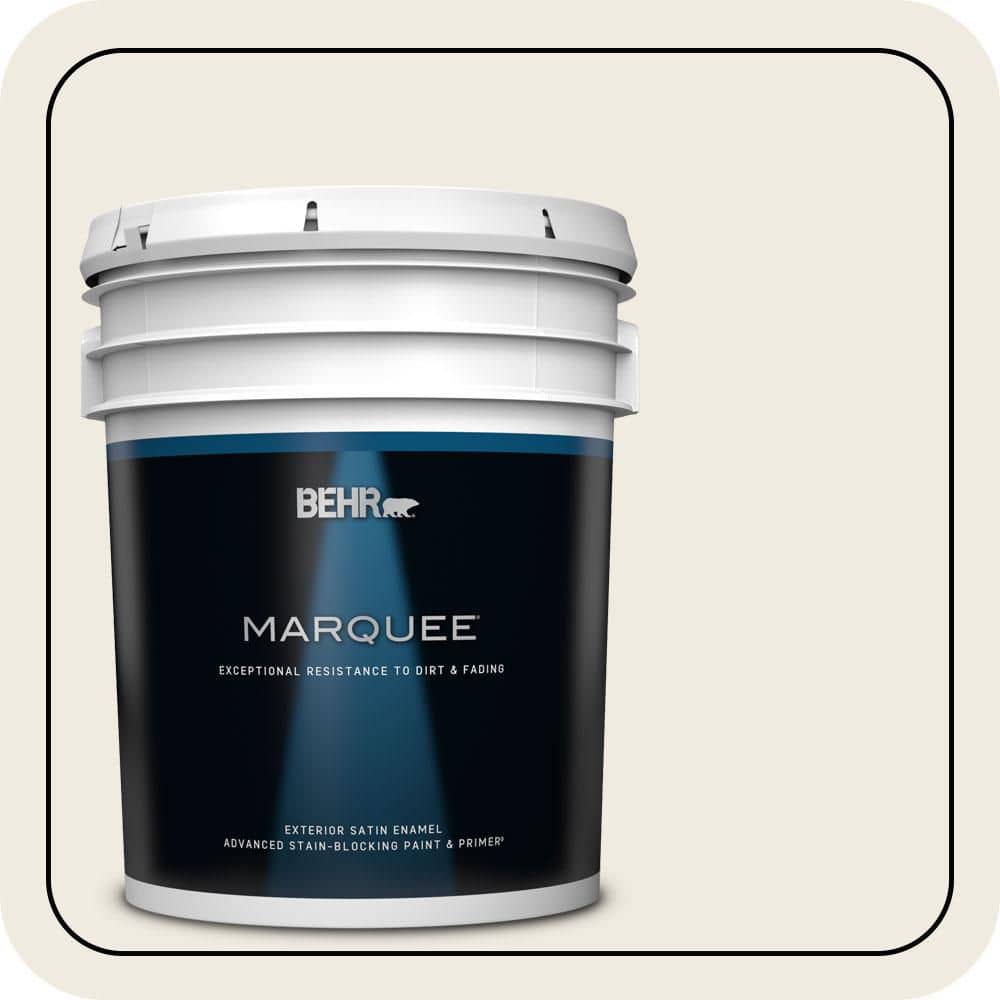 BEHR MARQUEE 5 gal. #PWN-52 Glamorous White Satin Enamel Exterior Paint & Primer