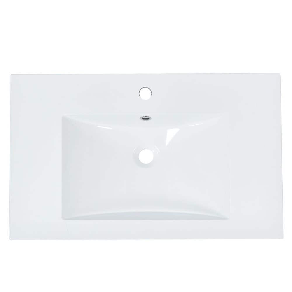Unbranded Hot Sale 30 in. x 18 in. Rectangular Undermount Bathroom Sink in White Resin with 1 Faucet Hole for Bath, Living Room