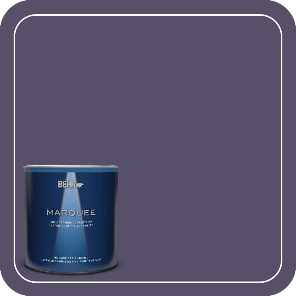 BEHR MARQUEE 1 qt. #650F-7 Violet Eclipse Satin Enamel Interior Paint & Primer